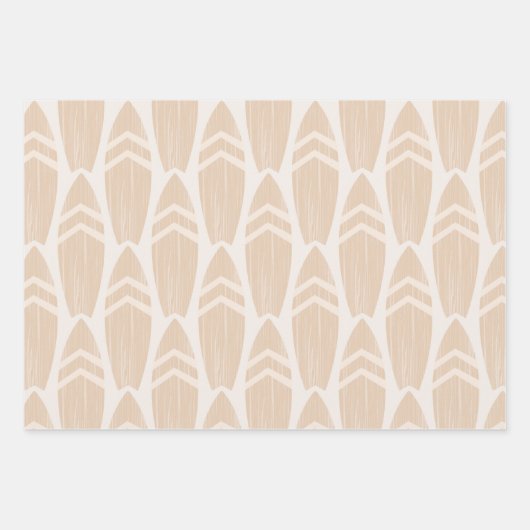 Feuille De Papier Cadeau Plage De Sable Surboard (Devant)