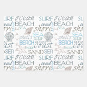 Feuille De Papier Cadeau Plage Surf Sable Mer (Devant 3)