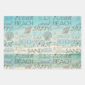 Feuille De Papier Cadeau Plage Surf Sable Mer (Devant)