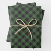 Feuille De Papier Cadeau Plaid À damiers Buffalo Vert (En situation)
