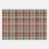 Feuille De Papier Cadeau Plaid à la crème verte (Devant 3)