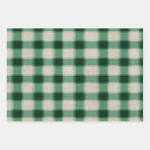 Feuille De Papier Cadeau Plaid à la crème verte (Devant)