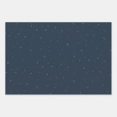 Feuille De Papier Cadeau Plaid bleu et étoiles classique (Devant 2)