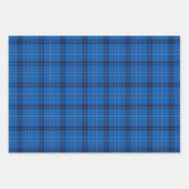 Feuille De Papier Cadeau Plaid bleu, marine et blanc (Devant 2)