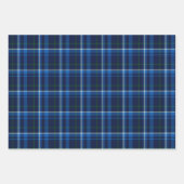 Feuille De Papier Cadeau Plaid bleu, marine et blanc (Devant)