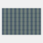 Feuille De Papier Cadeau Plaid Bleu Vert-Masculine (Devant)