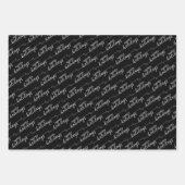 Feuille De Papier Cadeau Plaid Classique Noir Et Blanc (Devant)