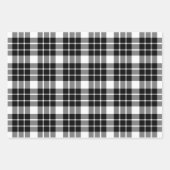 Feuille De Papier Cadeau Plaid de buffle noir et blanc (Devant 3)