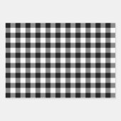 Feuille De Papier Cadeau Plaid de buffle noir et blanc (Devant)