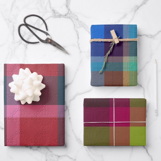 Feuille De Papier Cadeau Plaid Décoratif (Recto)