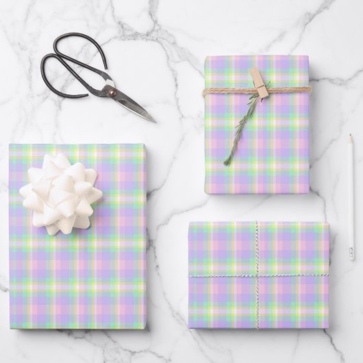Feuille De Papier Cadeau Plaid en fleurs printanières (Recto)