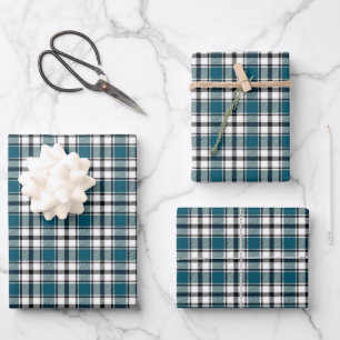 Feuille De Papier Cadeau Plaid Gift Wrap en rose, blanc et noir HAMbyWG