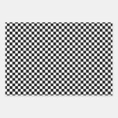 Feuille De Papier Cadeau Plaid noir blanc classique (Devant 3)