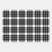 Feuille De Papier Cadeau Plaid noir et blanc, rouge et vert (Devant)