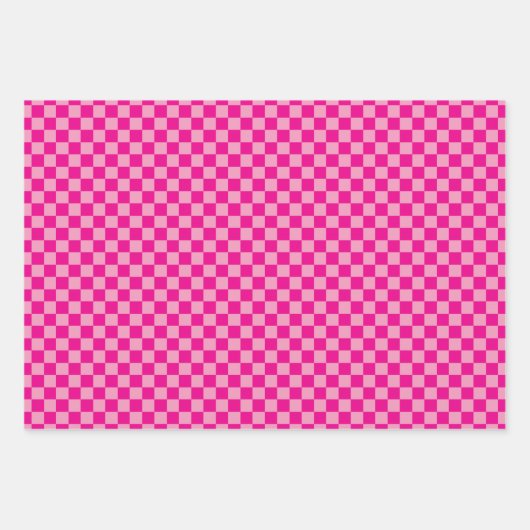 Feuille De Papier Cadeau Plaid rose classique (Devant 2)