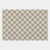 Feuille De Papier Cadeau Plaid rose, tan et noir (Devant 2)