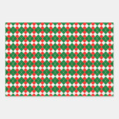 Feuille De Papier Cadeau Plaid traditionnel or rouge vert blanc Jacquard (Devant)