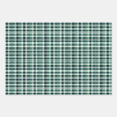 Feuille De Papier Cadeau Plaid vert, blanc et noir (Devant 3)