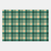 Feuille De Papier Cadeau Plaid vert Burlap (Devant 3)