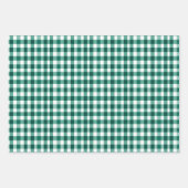 Feuille De Papier Cadeau Plaid vert et blanc (Devant)