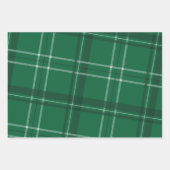 Feuille De Papier Cadeau Plaid vert vacances et étoiles classique (Devant 3)