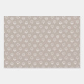 Feuille De Papier Cadeau Plan motif de champignons dans les tons de terre (Devant 3)