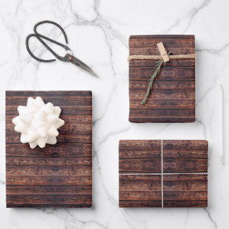 Feuille De Papier Cadeau Planches de bois avec détails du grain Photo rappr