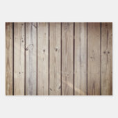 Feuille De Papier Cadeau Planches de bois rustiques (Devant 3)