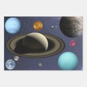 Feuille De Papier Cadeau Planètes du système solaire (Devant)