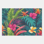 Feuille De Papier Cadeau Plantes et fleurs tropicales dynamiques (Devant 2)