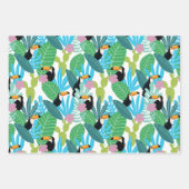 Feuille De Papier Cadeau Plantes et oiseaux tropicaux (Devant 3)