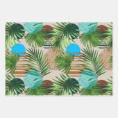 Feuille De Papier Cadeau Plantes paradisiaques motif hawaïen (Devant)