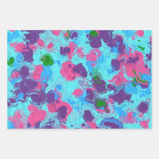 Feuille De Papier Cadeau Plaque Abstraite de sirène (Devant)