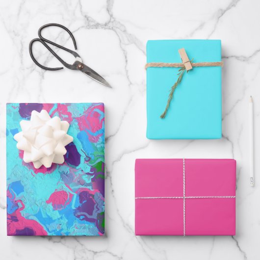 Feuille De Papier Cadeau Plaque Abstraite de sirène (Recto)