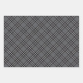 Feuille De Papier Cadeau Plat noir blanc et gris (Devant 2)