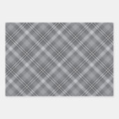 Feuille De Papier Cadeau Plat noir blanc et gris (Devant)