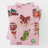 Feuille De Papier Cadeau Playful Pink Christmas Wrapping Paper (En situation)