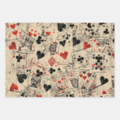 Feuille De Papier Cadeau Playing Cards Collage Pattern  (Devant)