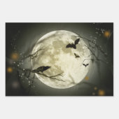 Feuille De Papier Cadeau Pleine lune sur Halloween (Devant 2)