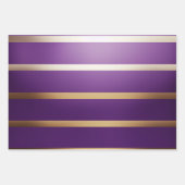 Feuille De Papier Cadeau Plum brillant violet et or (Devant)