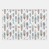 Feuille De Papier Cadeau Plume Fantastique (Devant 3)