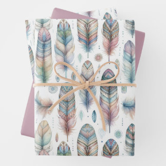 Feuille De Papier Cadeau Plume Fantastique