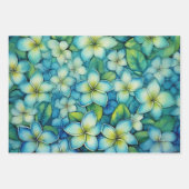 Feuille De Papier Cadeau Plumeria bleue (Devant 3)