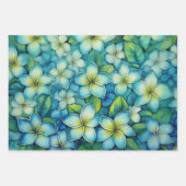 Feuille De Papier Cadeau Plumeria bleue (Devant 2)