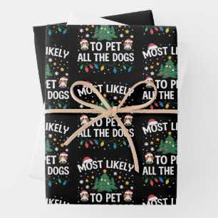 Feuille De Papier Cadeau Plus susceptible de caresser tous les chiens Famil
