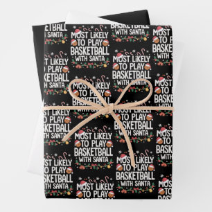 Feuille De Papier Cadeau Plus susceptible de jouer au basket avec la famill