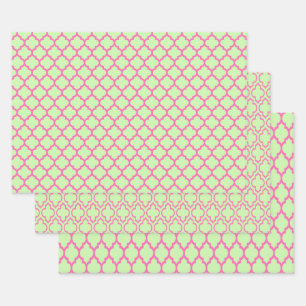 Feuille De Papier Cadeau Plusieurs motifs marocains DIY Couleurs Rose Céler
