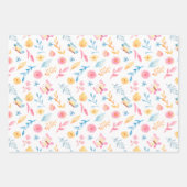 Feuille De Papier Cadeau Plutôt rose Motif Floral Monogramme (Devant 2)