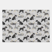 Feuille De Papier Cadeau Poches et os Schnauzer (Devant 3)