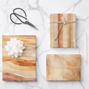 Feuille De Papier Cadeau Poeach Dusty Cream Waves Birthday